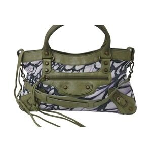 Balenciaga green City Hobo leather Flower One Shoulder The Floral handbag